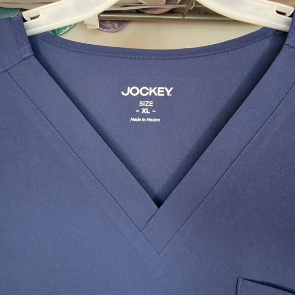 Jockey Scrub Top Unisex SS Navy - Size XL NWT - Picture 2 of 5